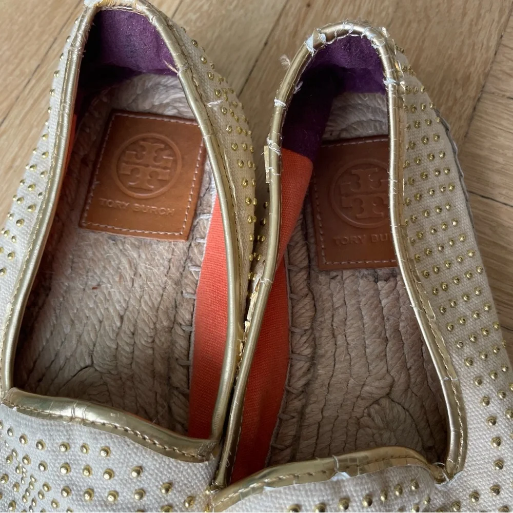 Tory Burch Gold Stud Espadrilles - Picture 2 of 7